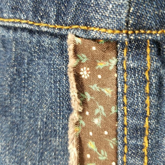 Kitsch Maxi Boho Denim Jean Frayed Fringe Hem Skirt - Picture 7 of 12